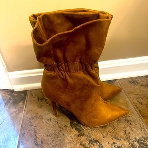 Tan express Slouched Ankle Booties